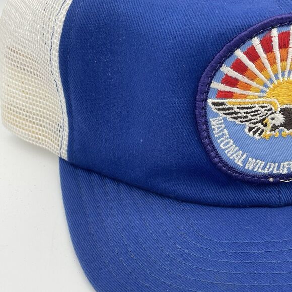 Vintage National Wildlife Federation Hat Bald Eagle Patch Cap Snapback USA - Picture 4 of 14